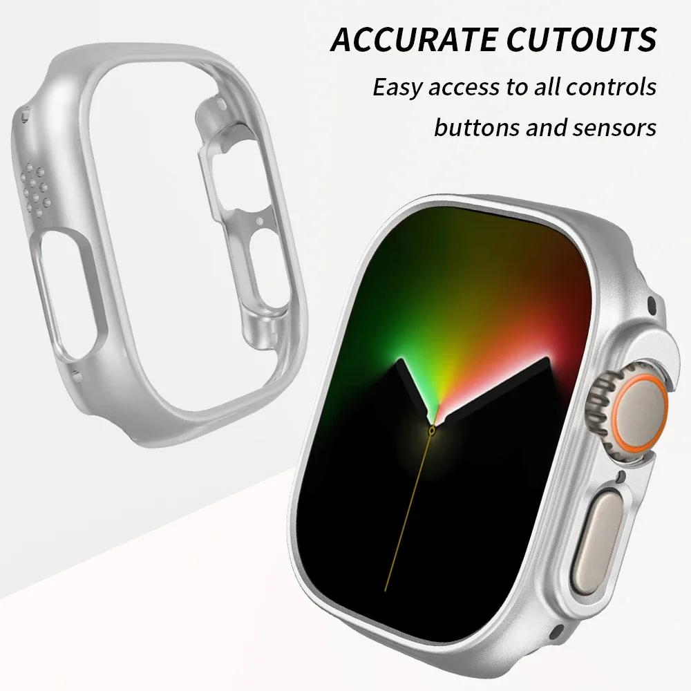 Matte Protective Cover for Apple Watch Ultra 2 PC Transparent Bumper Hard PC Frame Protector Case for Iwatch Ultra 49mm