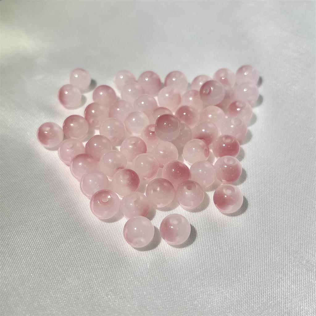 50pcs 8mm Glass Crack Imitation Jade Color Series Round Beads DIY Handmade Necklace Bracelet Loose Beads Jewelry Accessories