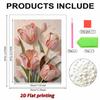 5D DIY Frameless Pearl Painting Pink Flowers Pattern Painting Kit, Suitable for Home Living Room Bedroom and Other Wall Decoration Art Paintings