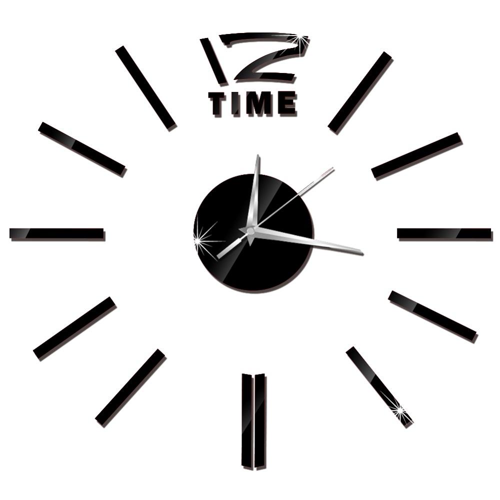 27inch Nordic Wall Clock Dining Restaurant Cafe Decorative Clocks Acrylic Mirror Wall Sticker Silent Quartz Watch Home Decor
