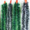 40/2m Umělé vánoční třpytivé stuhy Vánoční strom závěsné přívěsky ozdoby zelená třtinová stuha girlanda věnec domácí párty dekorace