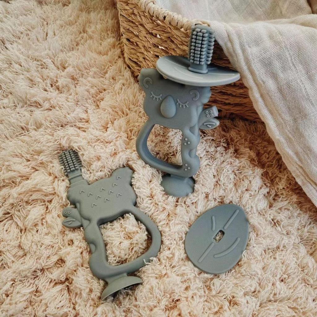 Koala Baby Silicone Teether & Toothbrush - Soothing, Molar Stick, Anti-Suck 2-in-1