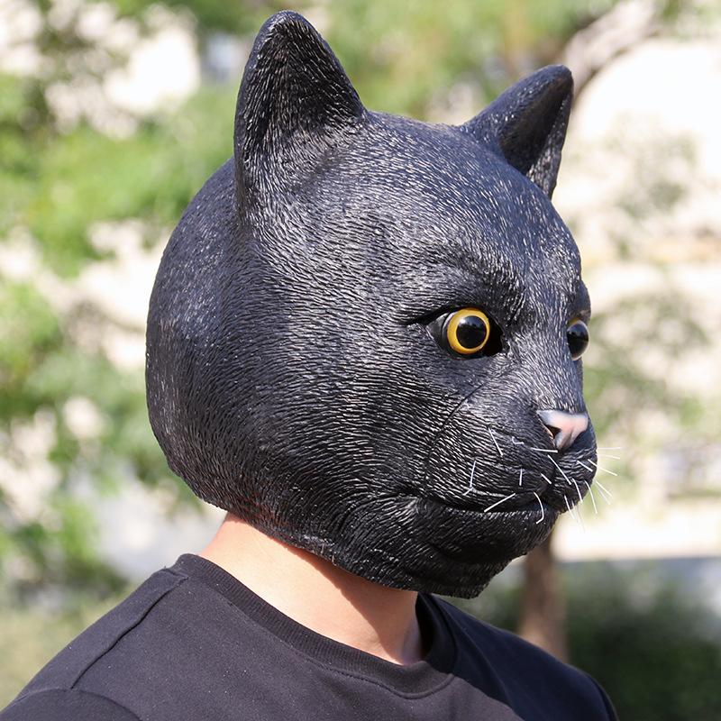 Halloween Cosplay Schwarze Katze Maske Zootopia Schwarze Katze Latex Kopfbedeckung Schwarze Katze Maske