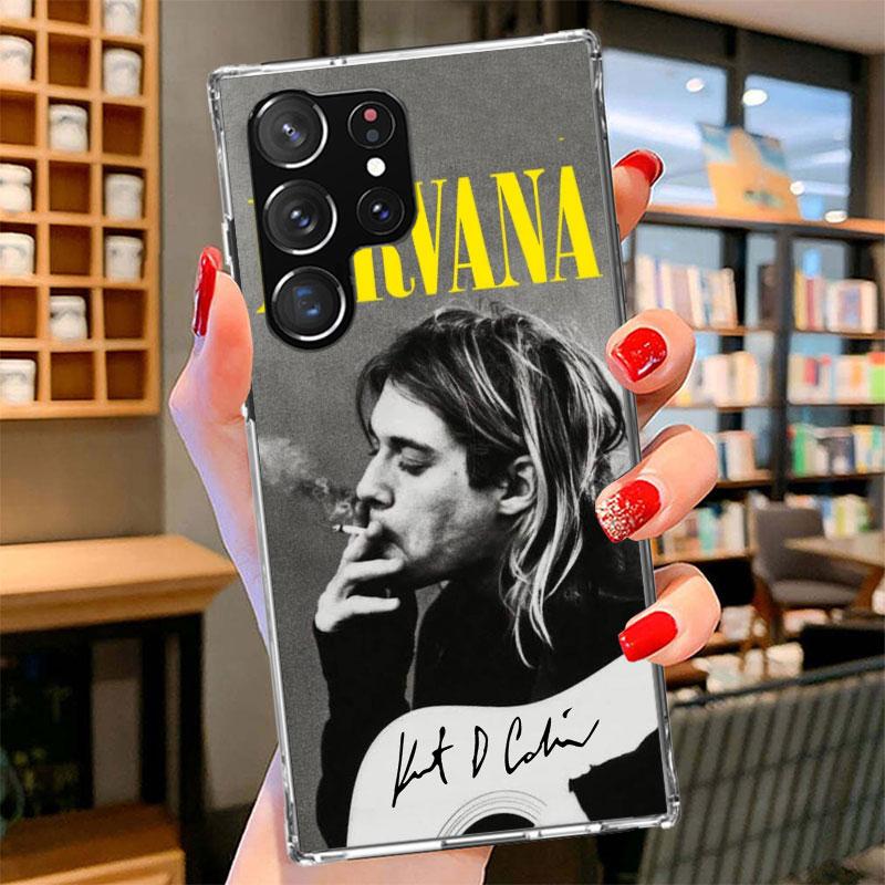 

Retro Singer Kurt Cobain Phone Case For Samsung Galaxy S26 S25 Edge S24 Ultra S23 S22 Plus S21 S20 FE Soft Fundas Shell Galaxy S Samsung S23 Ultra