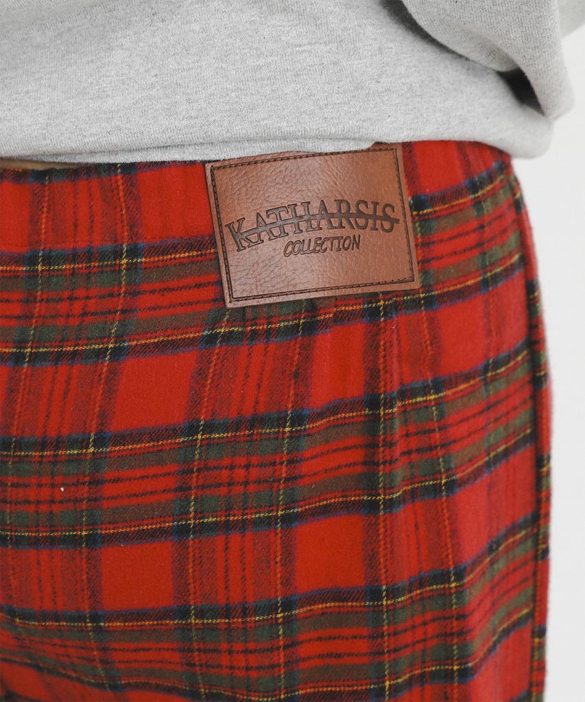 KATHARSIS Check Belt Pants Red One Size