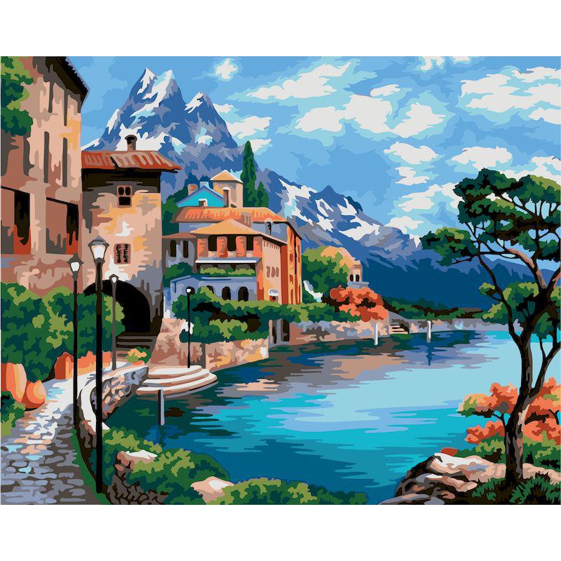 DIY Harbor Painting Kit - 40x50cm Digital Oil Painting Set