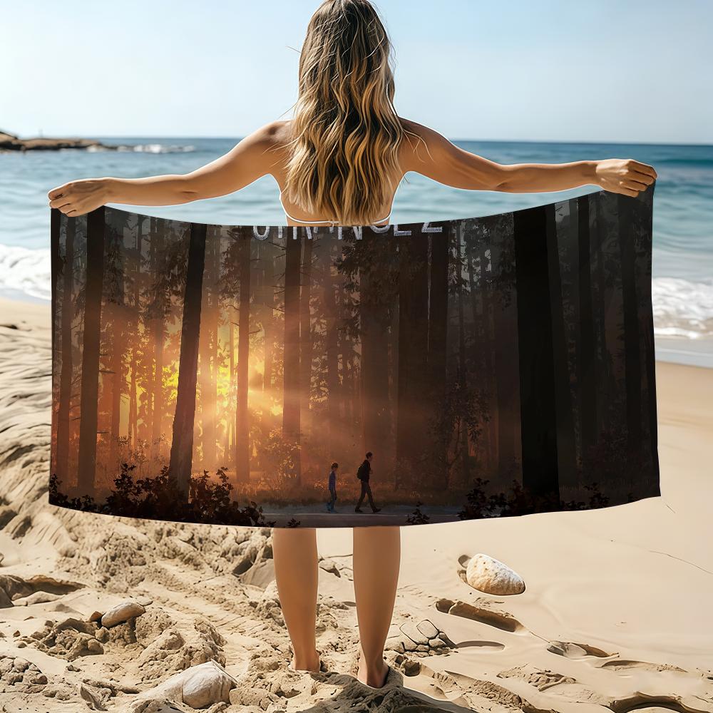Lustiges L-Life is Strange2 Videospiel Handtuch Strandhandtuch Übergröße Schnelltrocknend Handtuch Saugfähig Weich Schwimmen Strandhandtücher für Männer Frauen