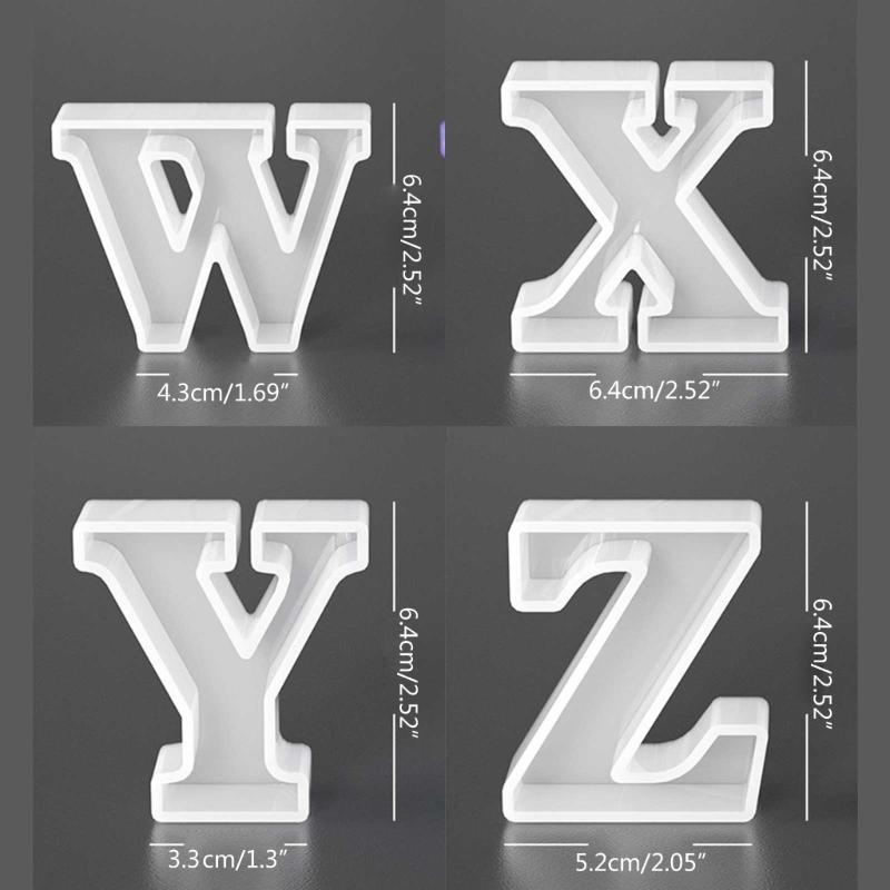 Silicone Pendant Mold Clay Molds Letter Shaped Silicone Keychain Moulds Pendant Accessories Gift for Hand Making Lover