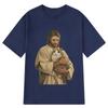 Funny Jesus Holding Meowl Funny Cat Meme T Shirt Unisex Unisex Harajuku Vintage Tshirt Shortsleeved Loose Cotton Hiphop Tshirts