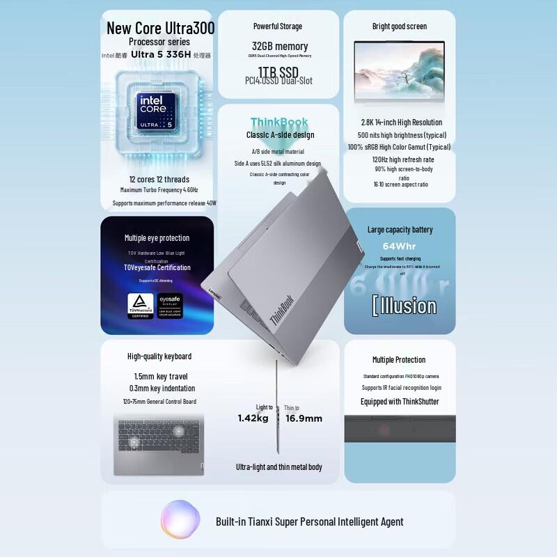 Lenovo ThinkBook 14 AI Laptop (CN version)