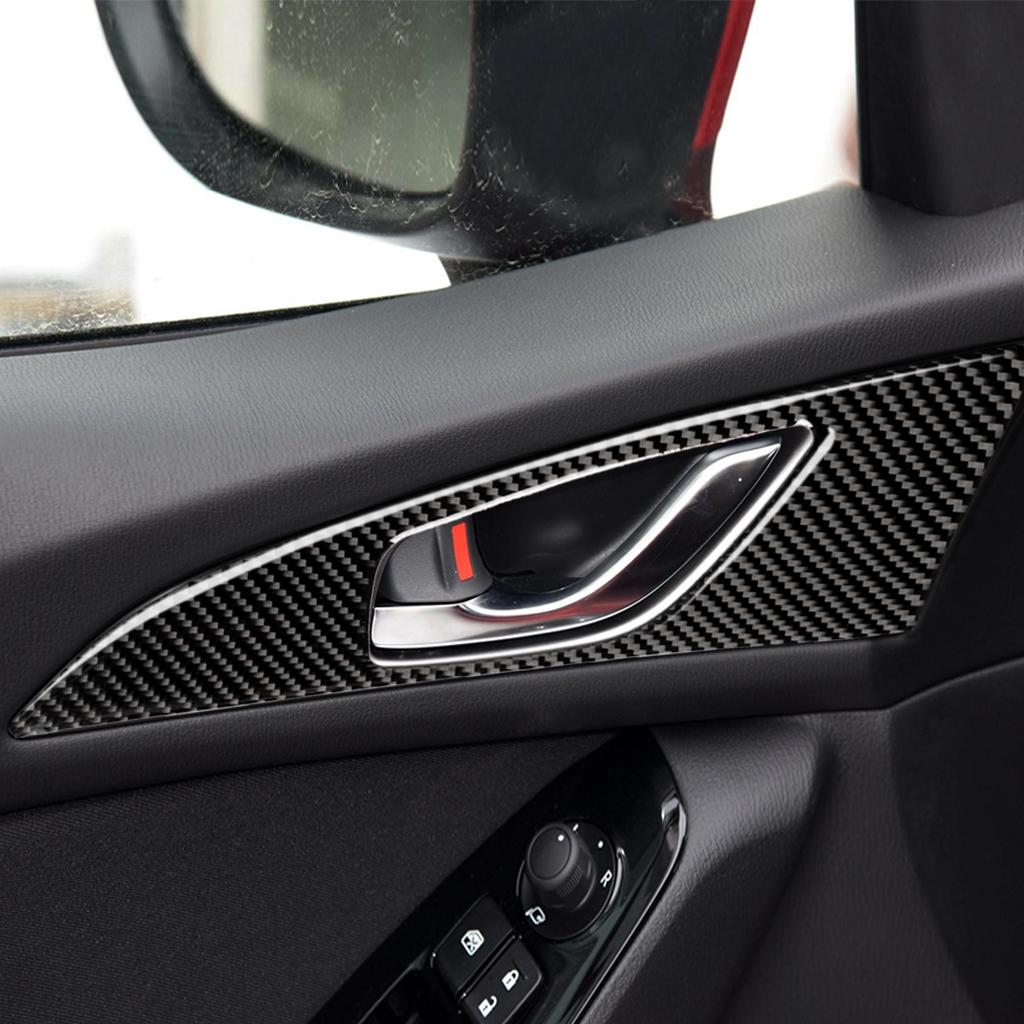 2 pezzi Maniglia Ciotola Porta Auto Adesivi Fibra di Carbonio Coperture Trim Per Mazda Mazda 3 Axela 2014 2017 2018 Accessorio Auto Styling
