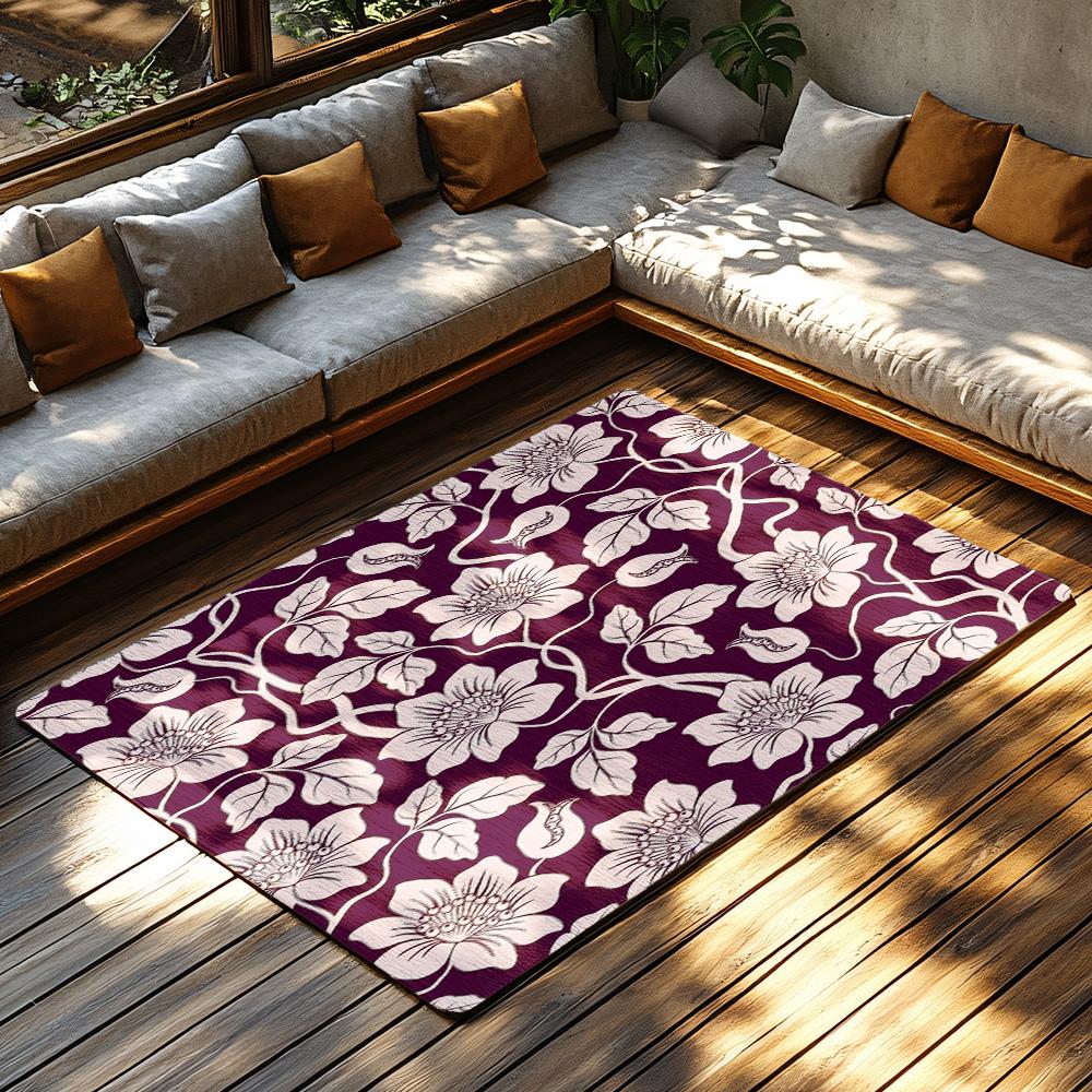 Floral Area Rug Vintage Persian Style Non Slip Floor Mat Living Room Bedroom Home Decor Modern Carpet Washable Doormat