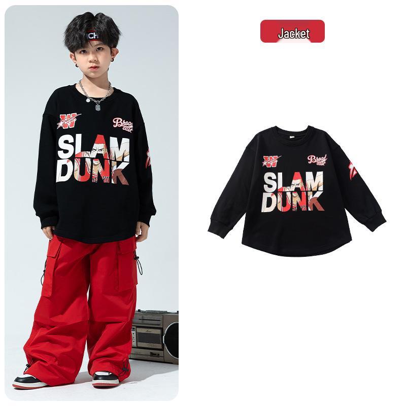 Kids' Trendy Hip Hop Dance Outfits: Boys' Cargo Pants & Girls' Jazz Costumes Set
