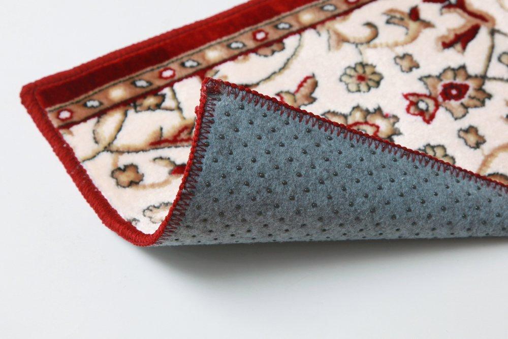 IKEHIKO Mendel Wine Entrance Mat, Dynasty Pattern, Approx. 30 X 110 Cm, Step Stile, Washable, #2028020