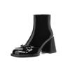 Women High Heels Goth Ankle Boots Woman Winter Trend Bows Elegant Leather Chunky Botas Mujer Sexy Snow Platform Wedding Shoes