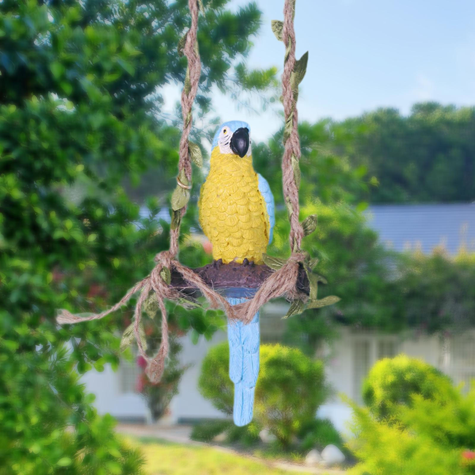 

Подвесная скульптура попугая, садовая статуэтка птицы, подарок влюбленным, статуэтка из смолы, украшение двора для