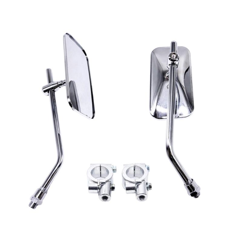 Broad View Retro Style Motorcycle Rearview Mirrors with Easy Installation and Broad View for Safe Commuting Easy Mounting