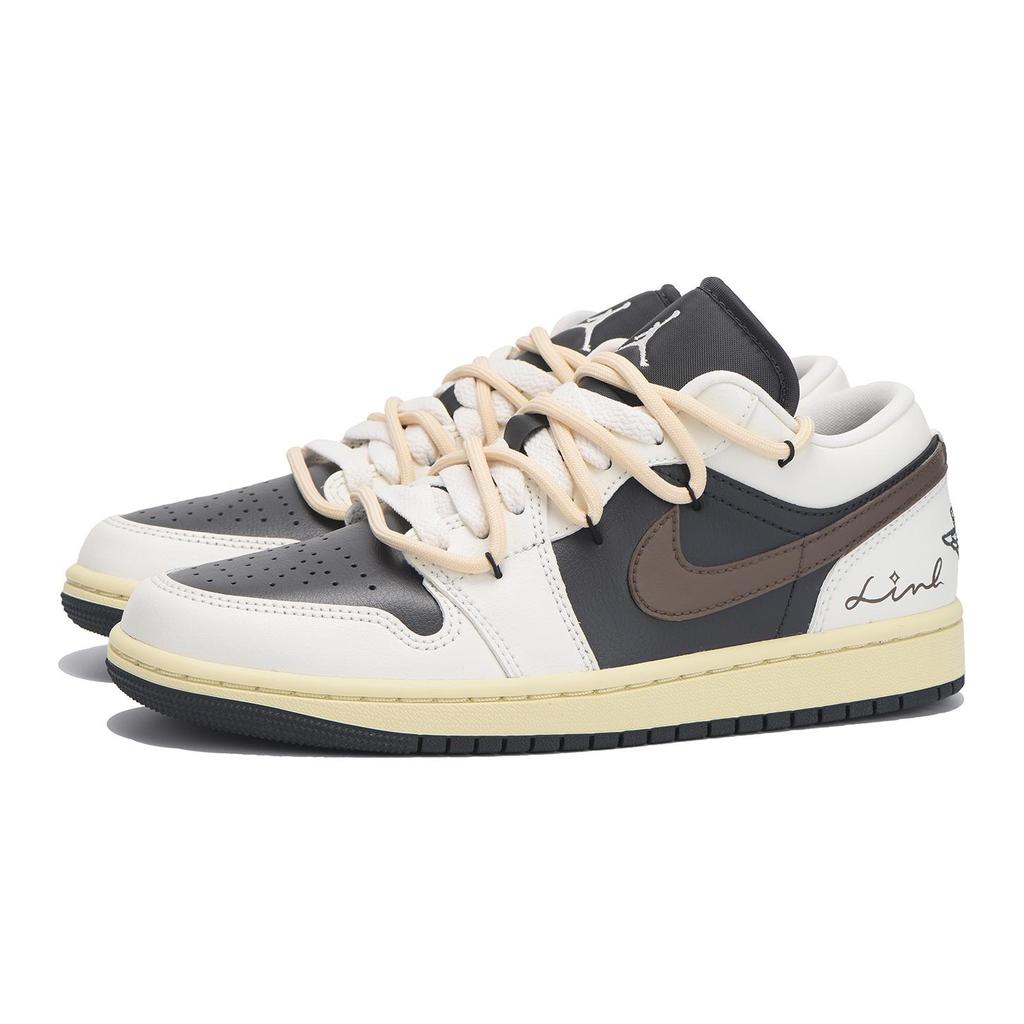 Jordan Air Jordan 1 Chestnut Low Top Vintage Basketball Shoes Unisex Ecru DC0774-001(Team59-)