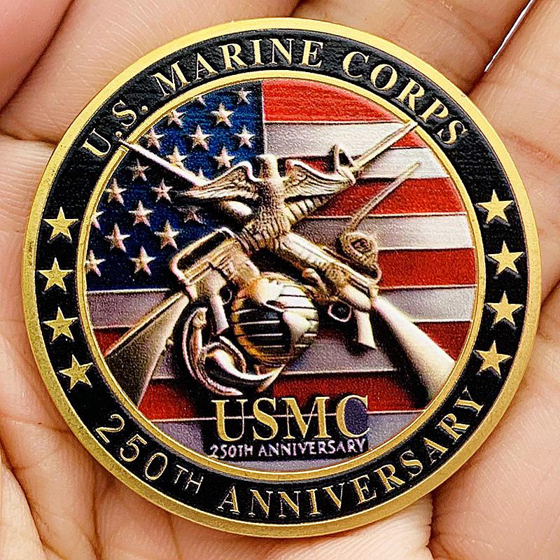 25th Anniversary USMC Sniper Gold-Plated Colorized Commemorative Medal Coin