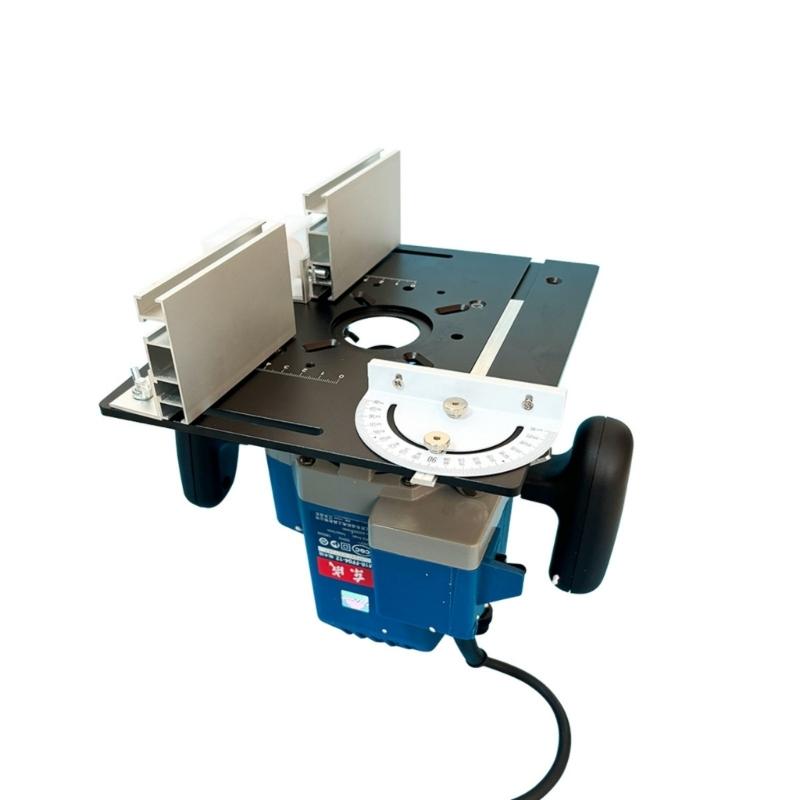 Aluminum Router Table Insert Plate with Miter Gauge Guide for Woodworking Benches Durability and Wear Resistant