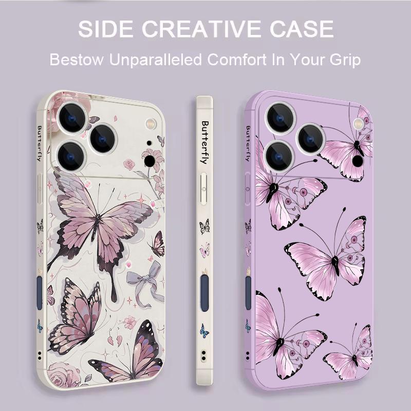 For iPhone 17 Pro Max Case INS Colorful Butterfly Flowers Pattern Magnetic For Magsafe Soft Cover For iPhone 16 15 14 13 Pro Max 17E 16E