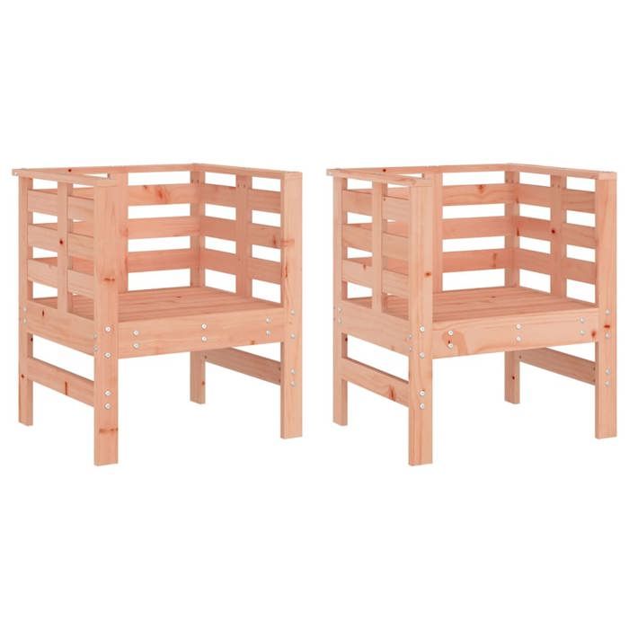 VidaXL Lot de 2 Chaises de Jardin, Sièges avec Accoudoirs, Fauteuils avec Dossier, Meubles de Jardin Patio, Scandinave, Bois 825133