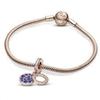 Pandora Różowy Błyszczący Niebieski Dysk Podwójny Wiszący Charms 789186c01