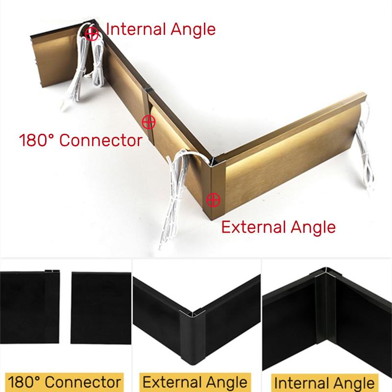 H10cm(3.94inch) Ultra-thin Skirting Baseboard LED Aluminum Profile Strip Wall Edge Backlight Waist Line Corner Kitchen Bar Light