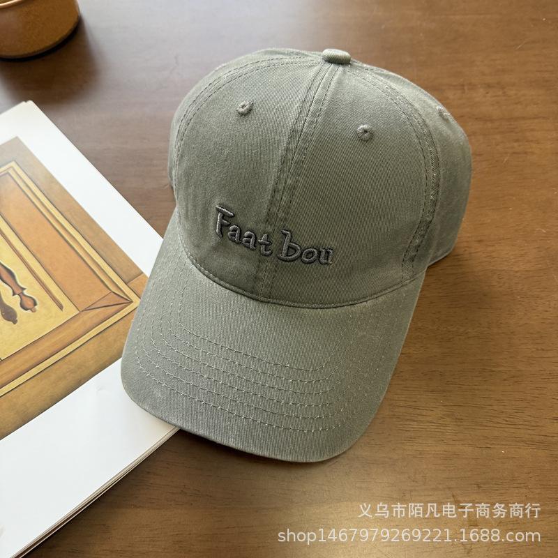 Letter three-dimensional embroidered baseball cap men's simple and versatile face cap couple fashion soft top sun hat