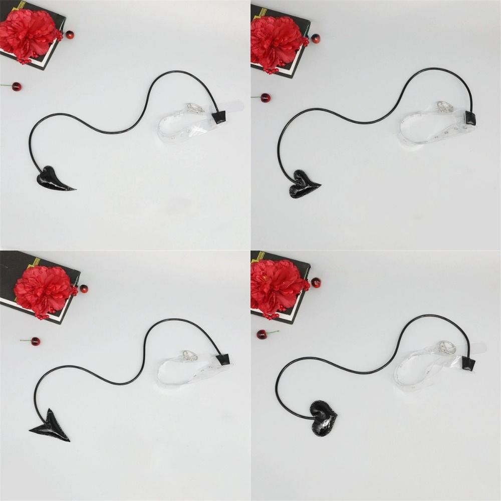 Little Demon Sweetheart Tail Black Universal Bat Tail Waistband Adjustable Arrow Heart Style Halloween Party Props