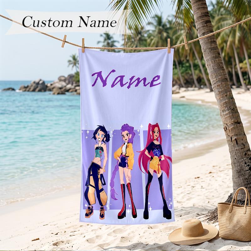 HUNTRIX Strandtuch mit individuellem Namen, personalisiertes weiches Handtuch für Schwimmen, Strand, Reisen