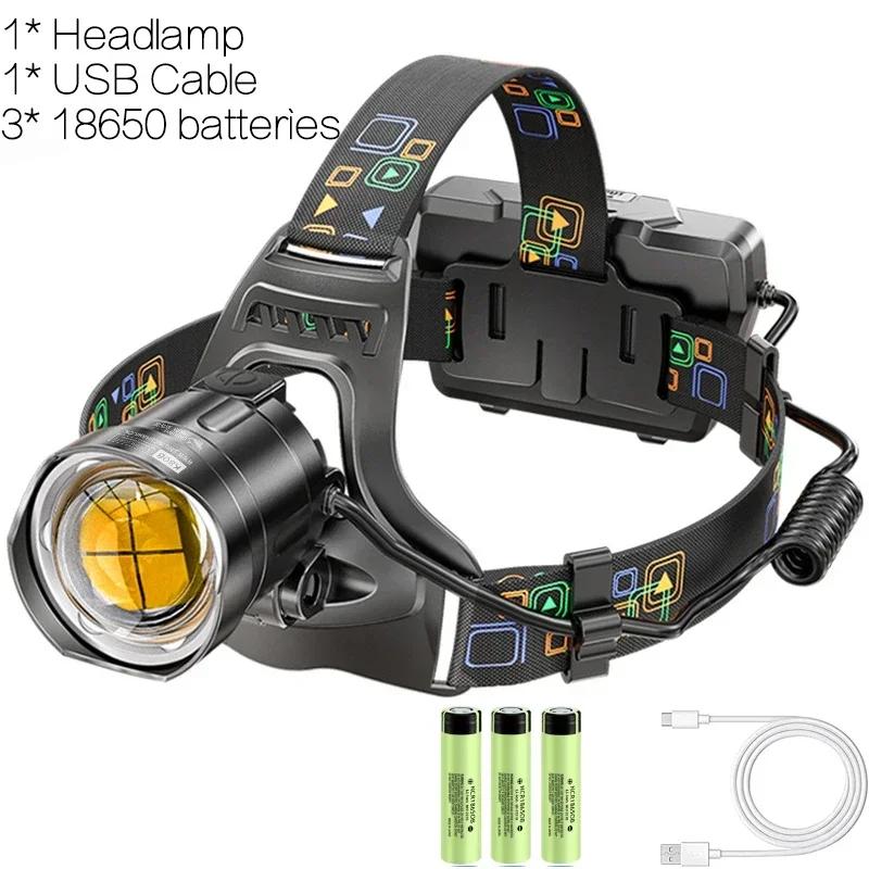 

Most Powerful XHP90 LED Headlamp 18650 Rechargeable Headlight Waterproof Head Lamp Outdoor Working Fishing Camping Lantern P50-LED