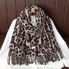 Bohemian Leopard Tassels Winter Scarf for Women Imitation Cashmere Thickened Warm Scarf Windproof Foulard Pashmina Hijabs Ladies