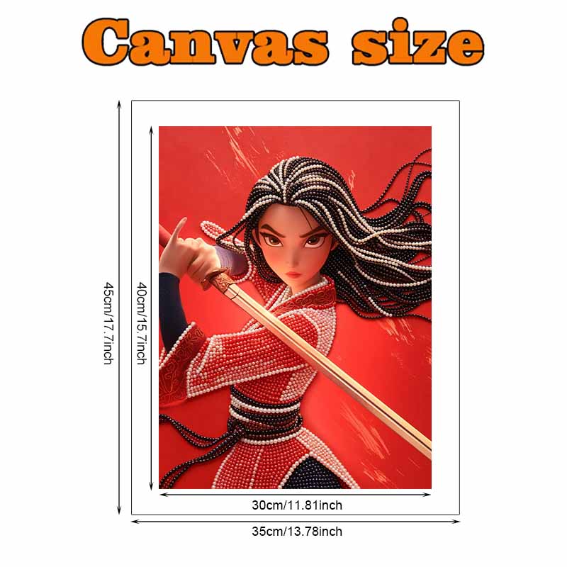 Disney DIY Pearl Art Painting Mulan Heroic Home Wall Decoration Pearl Gemstone Painting Pictures Crafts Home Decoration