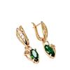 Yanbai Green Zircon Leaf Earrings - Luxury Retro Niche Long Style Jewelry