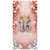 16th Birthday Banner Rose Gold Balloons Glitter Birthday Backdrop 16th Birthday Door Cover Rose Gold Glitter For Sweet 16
