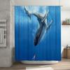 Whale and Diver Artistic Design Waterproof Shower Curtain Heat Resistant Machine Washable Non-Transparent 180x180cm