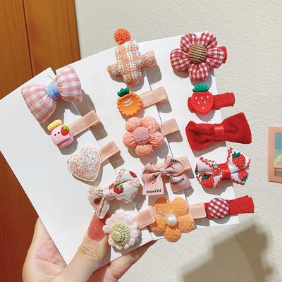 5 pezzi forcina per bambino bambina carina fiocchi per cravatta principessa fiore clip in tessuto tromba copricapo coreano accessori per bambina