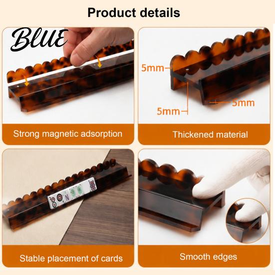 Magnetic Mahjong Pusher 1/4Pcs Rack with Detachable Pusher Scalloped Acrylic Mah Tile Jongg Holder & Set American Accessories Durable