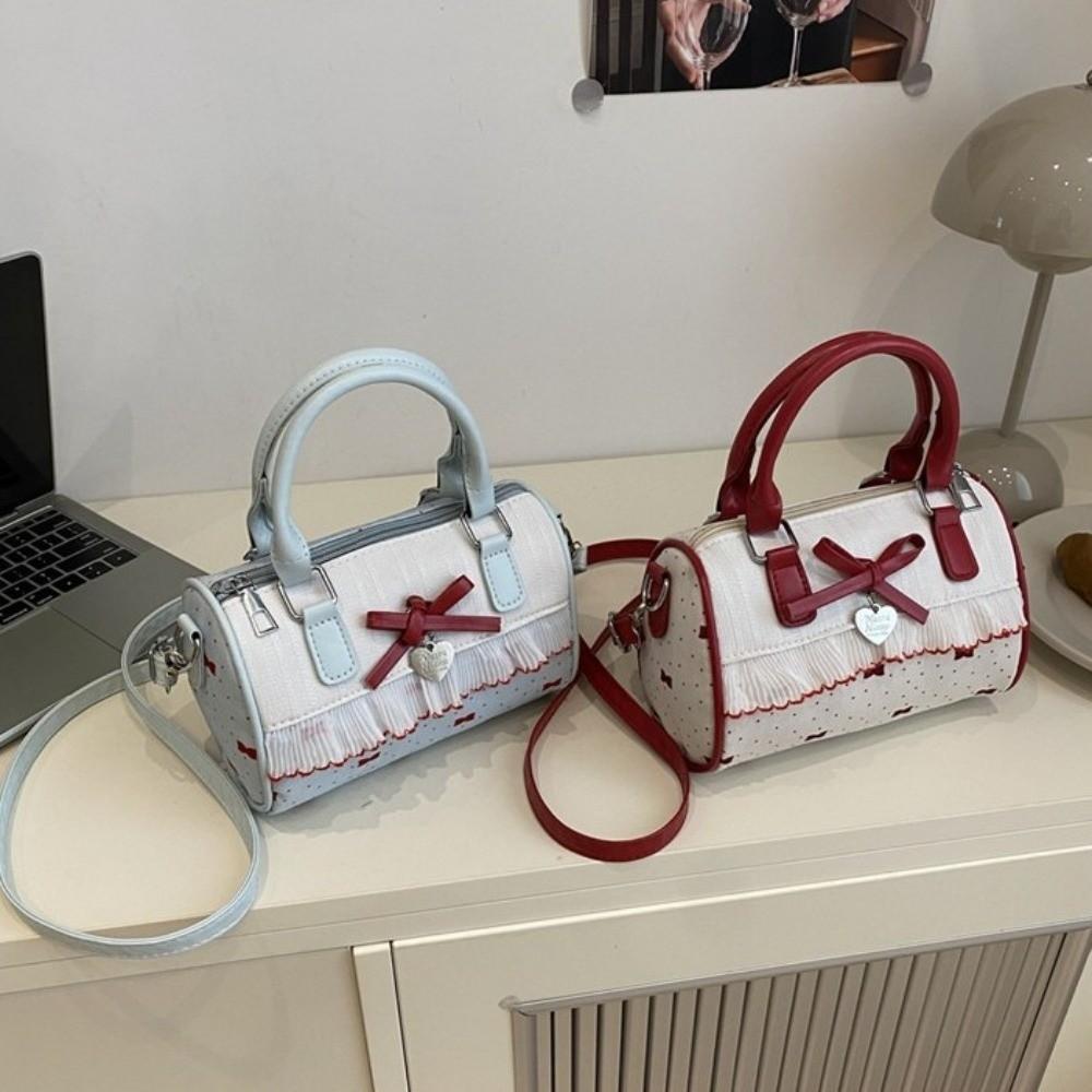 Waterproof Crossbody Bowling Bag Bow Small Square Bag All-Match Boston Handbag  School
