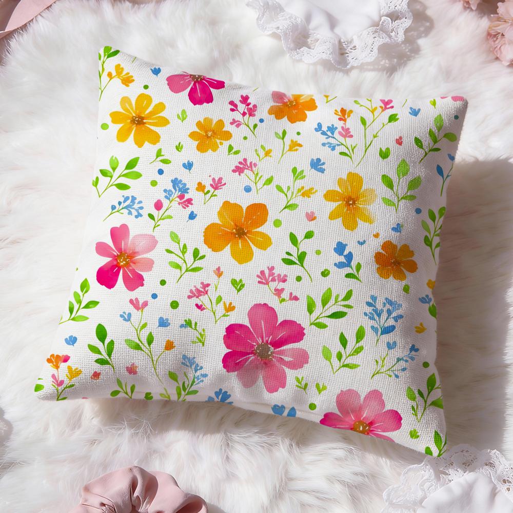 Flowers and plants Cushion Cover Premium Comfort Reversible Pillow Cove Two in One Design for Any Room  Car Interior