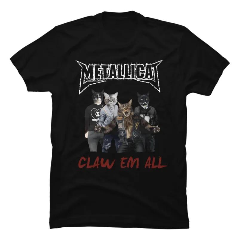 Meowtallica Rock Cat Music Print T-Shirts for Unisex and Women Fashion Funny T-Shirts Unsiex Comfortable T-Shirt for Couple