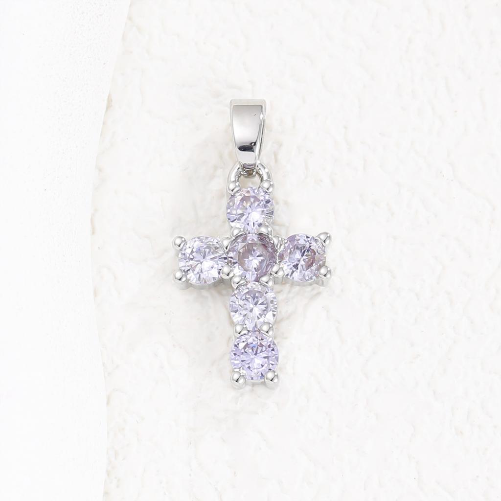 2025 New Stainless Steel Cross Necklace 18K Real Gold Plated Cubic Zirconia Christian Cross Charms Religious Pendant