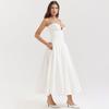 New Sexy Tube Top Deep VA Word Skirt Fashionable Crumpled Sleeveless Backless Long Dress European and American Style Dress