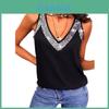 Elegant Satin Pearl Beaded Sleeveless T Shirt For Women Summer Casual Fashion