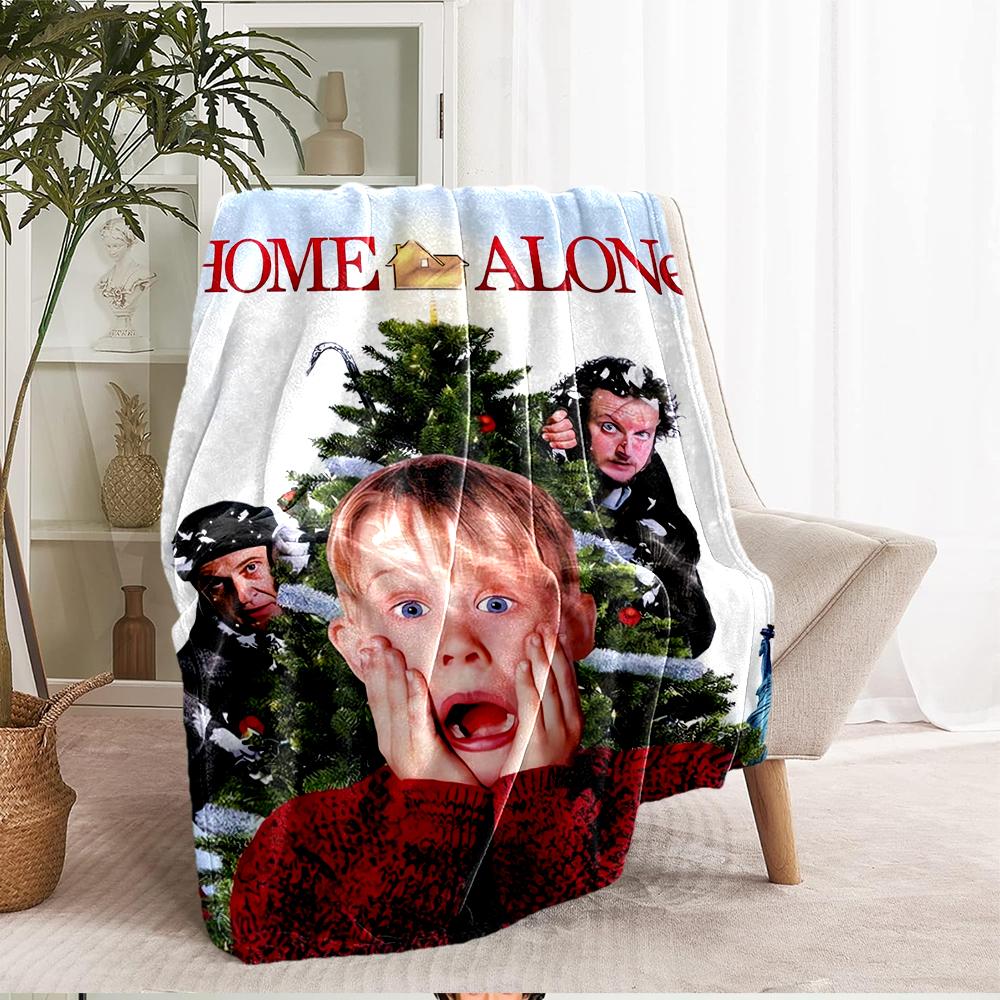 Home Alone Theme Printed Blanket - Perfect for Couch, Bed, Travel & Outdoor Use | Machine Washable, Cozy & Durable.