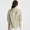 Heavy Industry Butterfly Jacquard Mulberry Silk] Spring and Summer Round Neck Elegant Temperament Noble Short Sleeve Versatile Shirt for Women