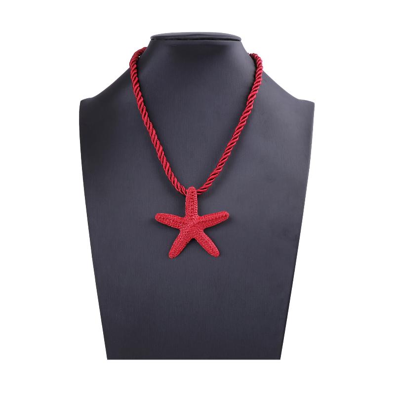 Punk Boho Metal Big Starfish Pendant Rope Chain Summer Necklace For Women Y2K Jewelry Gift