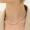 [Anti-Turn] Essence Silver (W) 4-Prong Tennis Necklace 2.5mm HL4N56419W9400