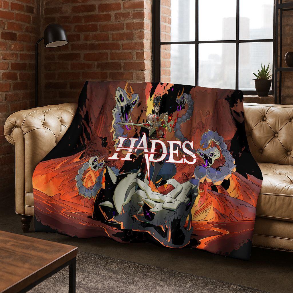 3D Classics Game Hades Cartoon Flannel Blanket,Cozy Soft Throw Blanket for Home Bedroom Bed Sofa Picnic Cover Picnic Gift Kids